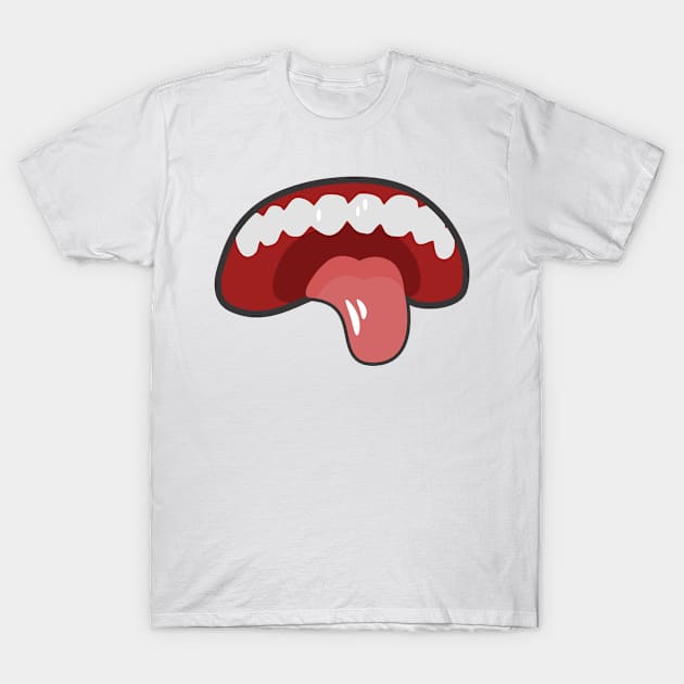 Cartoon Mouths Face T-Shirt by Designerabhijit